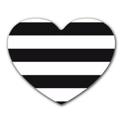 Black and White Large Stripes Goth Mime french style Heart Mousepads