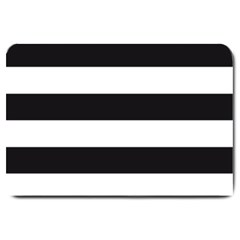 Black And White Large Stripes Goth Mime French Style Large Doormat  by genx