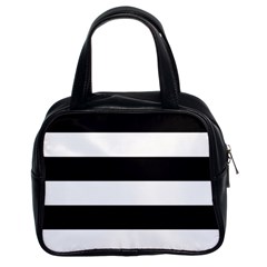 Black and White Large Stripes Goth Mime french style Classic Handbag (Two Sides)