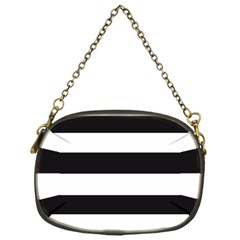 Black and White Large Stripes Goth Mime french style Chain Purse (One Side)