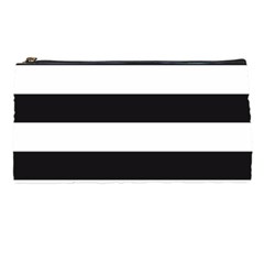 Black And White Large Stripes Goth Mime French Style Pencil Cases by genx
