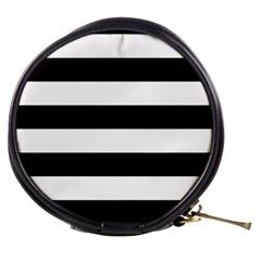 Black And White Large Stripes Goth Mime French Style Mini Makeup Bag by genx