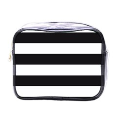 Black And White Large Stripes Goth Mime French Style Mini Toiletries Bag (one Side) by genx