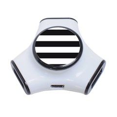 Black and White Large Stripes Goth Mime french style 3-Port USB Hub