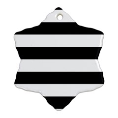 Black And White Large Stripes Goth Mime French Style Snowflake Ornament (two Sides) by genx