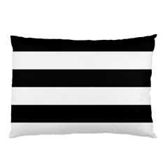 Black and White Large Stripes Goth Mime french style Pillow Case (Two Sides)