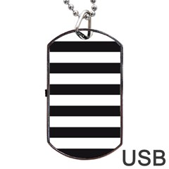 Black and White Large Stripes Goth Mime french style Dog Tag USB Flash (Two Sides)