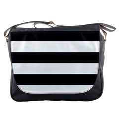 Black and White Large Stripes Goth Mime french style Messenger Bag