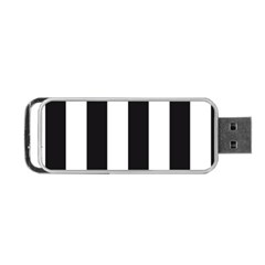 Black and White Large Stripes Goth Mime french style Portable USB Flash (Two Sides)