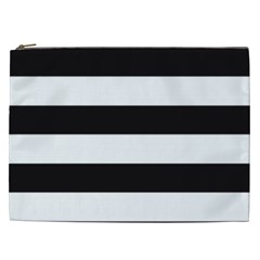 Black and White Large Stripes Goth Mime french style Cosmetic Bag (XXL)