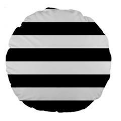 Black and White Large Stripes Goth Mime french style Large 18  Premium Round Cushions