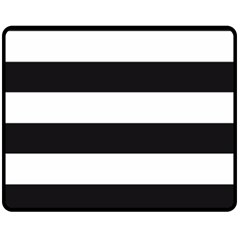 Black and White Large Stripes Goth Mime french style Double Sided Fleece Blanket (Medium) 