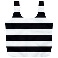 Black and White Large Stripes Goth Mime french style Full Print Recycle Bag (XL)