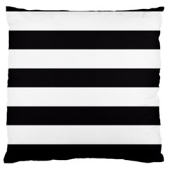 Black and White Large Stripes Goth Mime french style Large Flano Cushion Case (One Side)