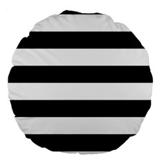 Black and White Large Stripes Goth Mime french style Large 18  Premium Flano Round Cushions