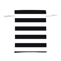 Black and White Large Stripes Goth Mime french style Lightweight Drawstring Pouch (L)