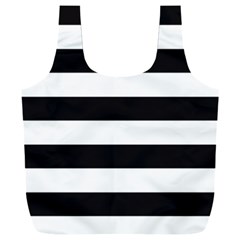 Black and White Large Stripes Goth Mime french style Full Print Recycle Bag (XXL)