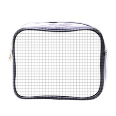 Aesthetic Black And White Grid Paper Imitation Mini Toiletries Bag (one Side) by genx