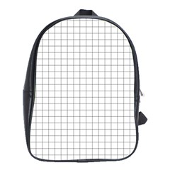 Aesthetic Black And White Grid Paper Imitation School Bag (xl) by genx