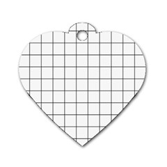 Aesthetic Black And White Grid Paper Imitation Dog Tag Heart (two Sides) by genx