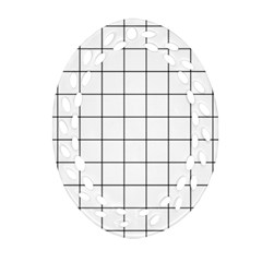 Aesthetic Black And White Grid Paper Imitation Oval Filigree Ornament (two Sides) by genx