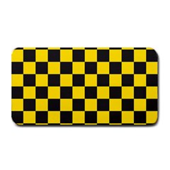 Checkerboard Pattern Black And Yellow Ancap Libertarian Medium Bar Mats by snek