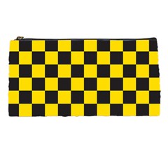 Checkerboard Pattern Black And Yellow Ancap Libertarian Pencil Cases by snek