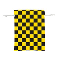 Checkerboard Pattern Black And Yellow Ancap Libertarian Lightweight Drawstring Pouch (m) by snek