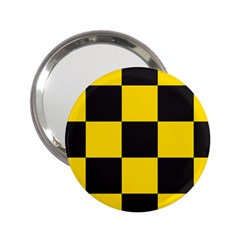 Checkerboard Pattern Black And Yellow Ancap Libertarian 2 25  Handbag Mirrors by snek