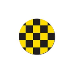 Checkerboard Pattern Black And Yellow Ancap Libertarian Golf Ball Marker (10 Pack) by snek