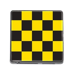 Checkerboard Pattern Black And Yellow Ancap Libertarian Memory Card Reader (square 5 Slot) by snek