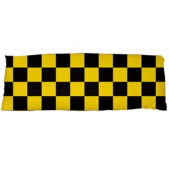 Checkerboard Pattern Black and Yellow Ancap Libertarian Body Pillow Case (Dakimakura)