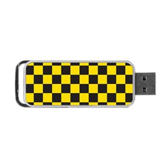 Checkerboard Pattern Black And Yellow Ancap Libertarian Portable Usb Flash (one Side) by snek