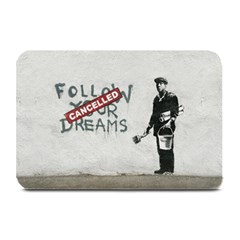 Banksy Graffiti Original Quote Follow Your Dreams Cancelled Cynical With Painter Plate Mats by snek