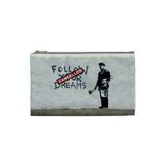 Banksy Graffiti Original Quote Follow Your Dreams Cancelled Cynical With Painter Cosmetic Bag (xs) by snek