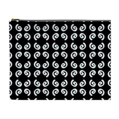 Pattern Formes Ronds Noir Cosmetic Bag (XL)