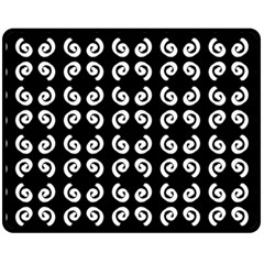 Pattern Formes Ronds Noir Fleece Blanket (Medium) 