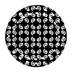 Pattern Formes Ronds Noir Round Filigree Ornament (Two Sides)