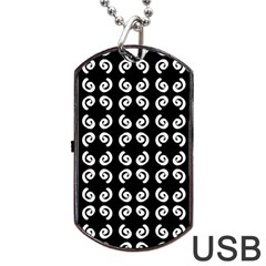 Pattern Formes Ronds Noir Dog Tag USB Flash (One Side)