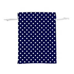 Pois Blanc/marine Lightweight Drawstring Pouch (m) by kcreatif