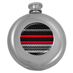 Chevrons Rose/gris Round Hip Flask (5 Oz)