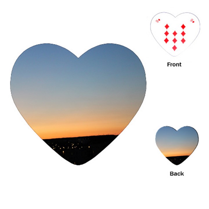 Photo Coucher du soleil Bleu/Orange Playing Cards Single Design (Heart)