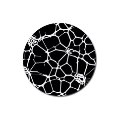 Neurons Braid Network Wattle Yarn Rubber Coaster (round)  by HermanTelo