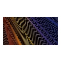 Rainbow Waves Mesh Colorful 3d Satin Shawl