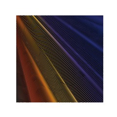 Rainbow Waves Mesh Colorful 3d Small Satin Scarf (square)