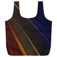 Rainbow Waves Mesh Colorful 3d Full Print Recycle Bag (xxxl)