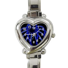 Light Effect Blue Bright Design Heart Italian Charm Watch