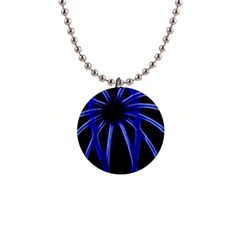 Light Effect Blue Bright Design 1  Button Necklace by HermanTelo