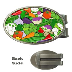 Vegetables Bell Pepper Broccoli Money Clips (oval)  by HermanTelo