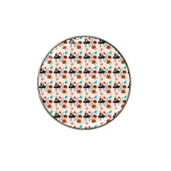 Retro Girls Dress In Black Pattern Hat Clip Ball Marker (10 Pack)